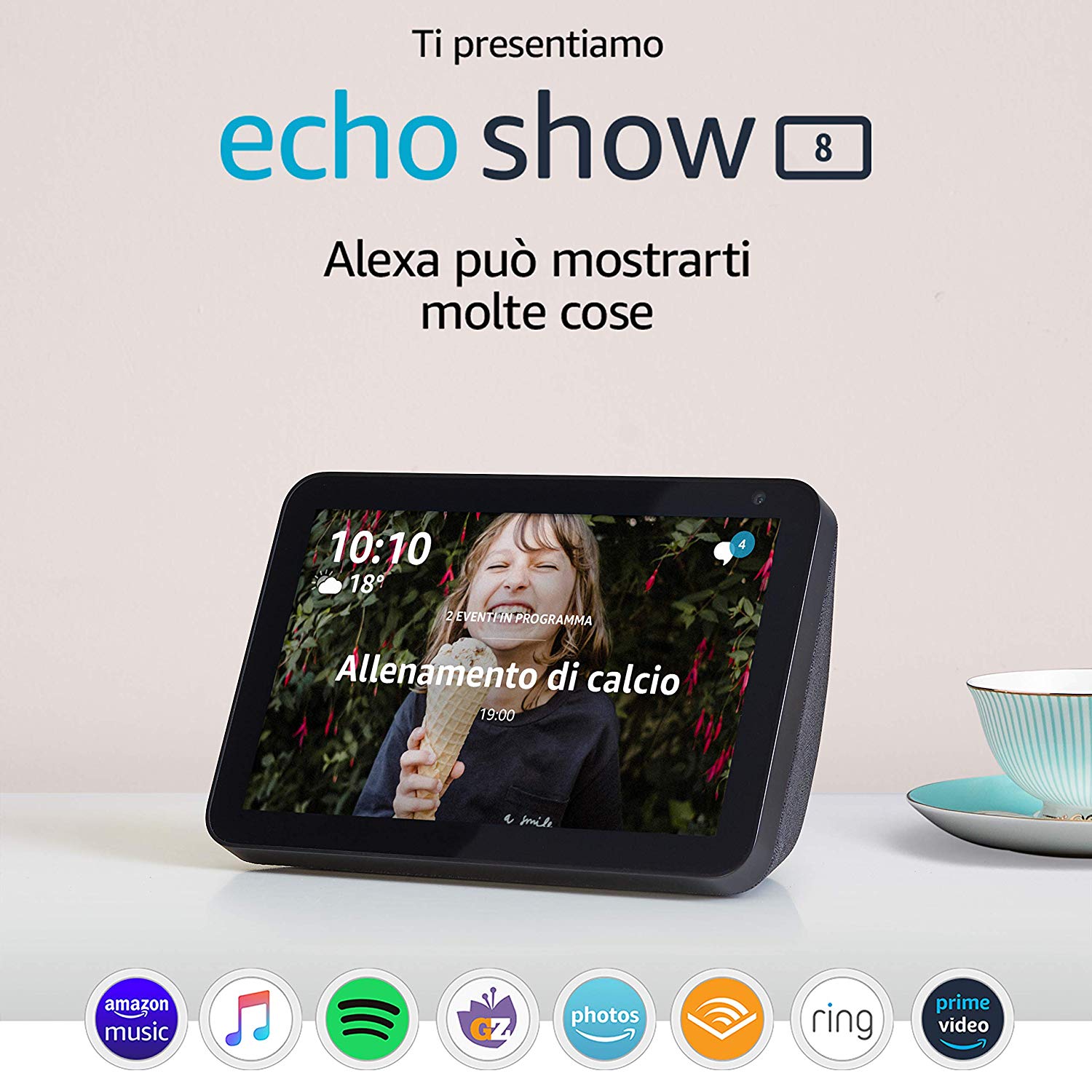 Echo Show 8 – Schermo intelligente HD da 8” con Alexa